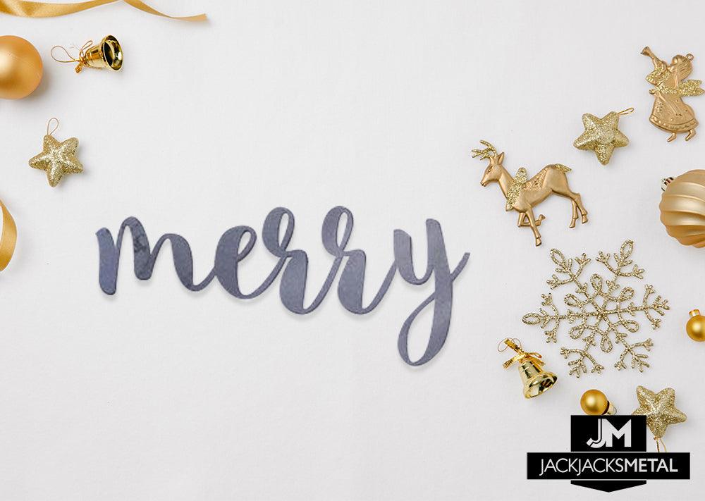 Merry Word Wall Art Sign - JackJacks Metal 