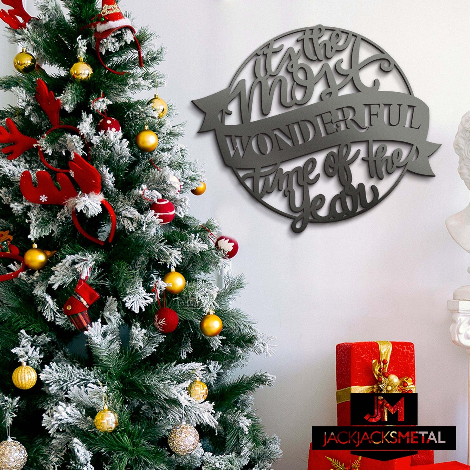 Most Wonderful Time of the Year Christmas Metal Sign - JackJacks Metal 
