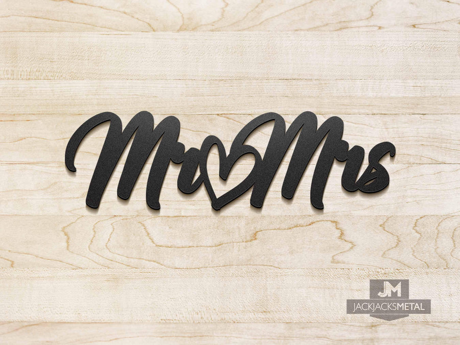 Mr & Mrs Metal Wall Sign - Decorative Wedding Word Signs - JackJacks Metal 