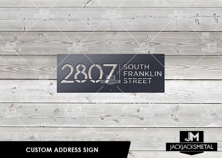 Rectangle Address Plaques- Custom Metal Address Signage - Contemporary Home Address Signs- - JackJacks Metal 