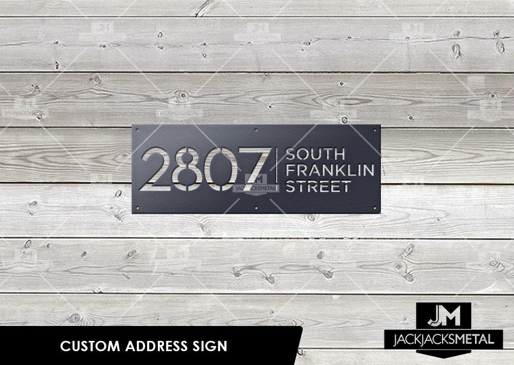 Rectangle Address Plaques- Custom Metal Address Signage - Contemporary Home Address Signs- - JackJacks Metal 