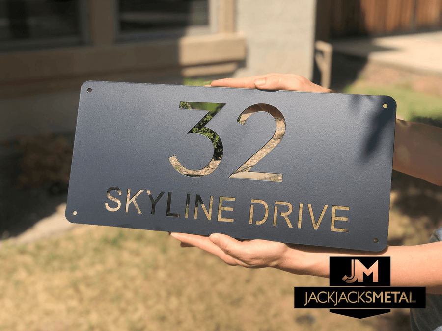 Rectangle Address Plaques Custom Metal Address Signage Contemporary Home Address Signs - JackJacks Metal 