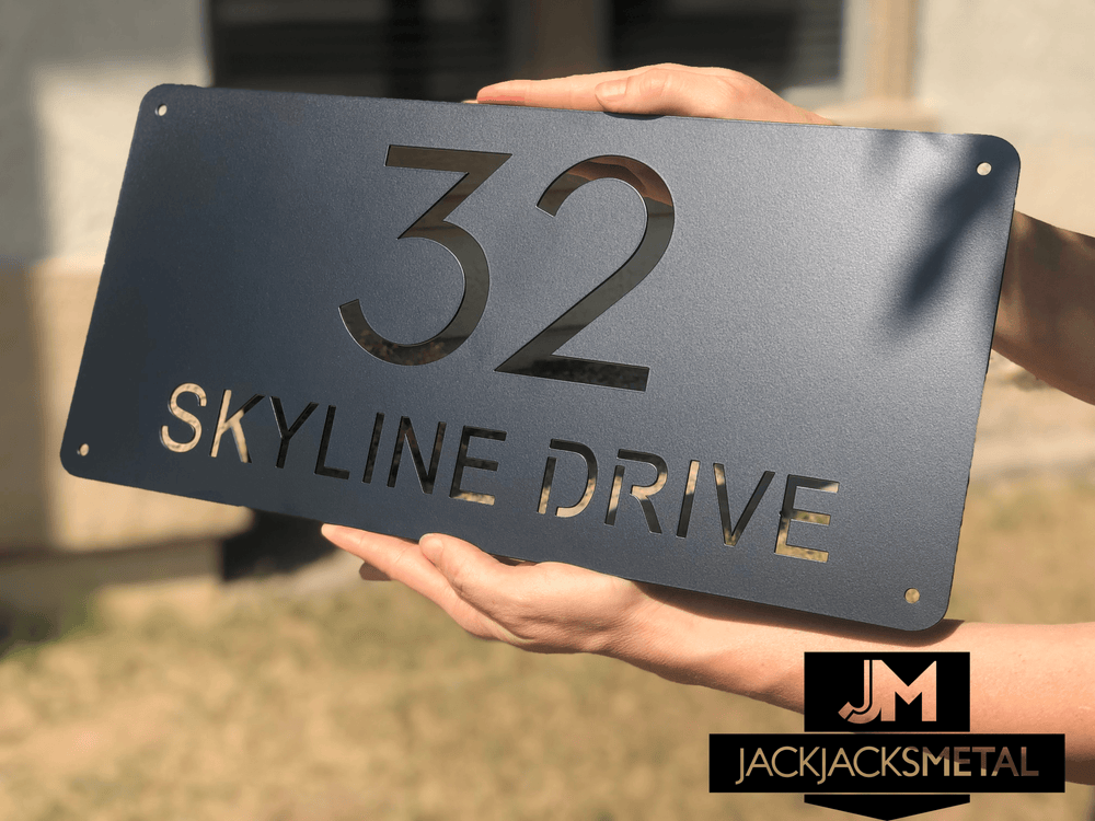 Rectangle Address Plaques Custom Metal Address Signage Contemporary Home Address Signs - JackJacks Metal 