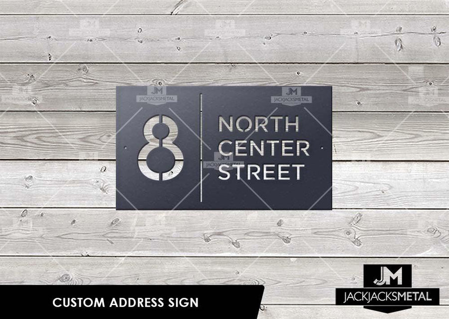Rectangle Address Plaques - Custom Metal Address Signage - Contemporary Home Address Signs - JackJacks Metal 
