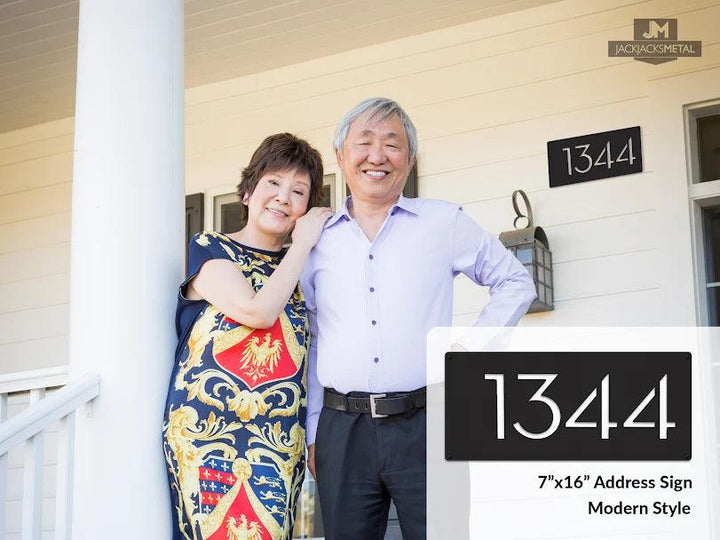 Rectangle Address Plaques - Custom Metal Address Signage -Modern Classic, Mid-century modern, Modern, and Creative Address Signs - JackJacks Metal 
