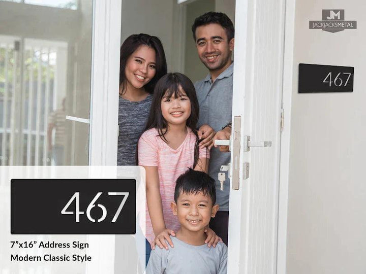 Rectangle Address Plaques - Custom Metal Address Signage -Modern Classic, Mid-century modern, Modern, and Creative Address Signs - JackJacks Metal 