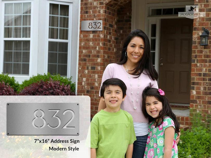 Rectangle Address Plaques - Custom Metal Address Signage -Modern Classic, Mid-century modern, Modern, and Creative Address Signs - JackJacks Metal 