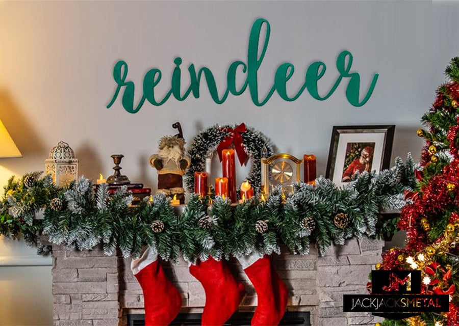 Reindeer Word Wall Art Sign - JackJacks Metal 