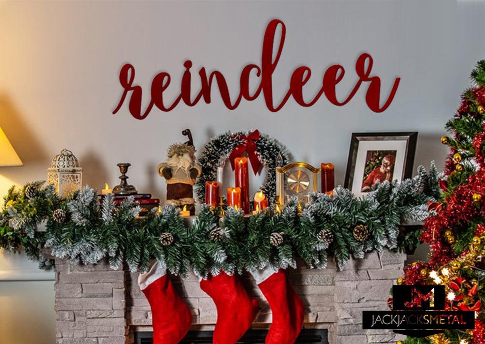 Reindeer Word Wall Art Sign - JackJacks Metal 