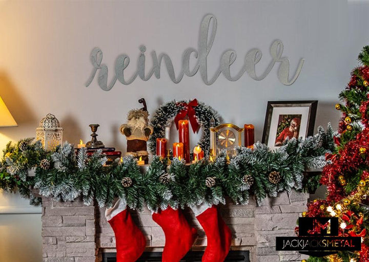 Reindeer Word Wall Art Sign - JackJacks Metal 