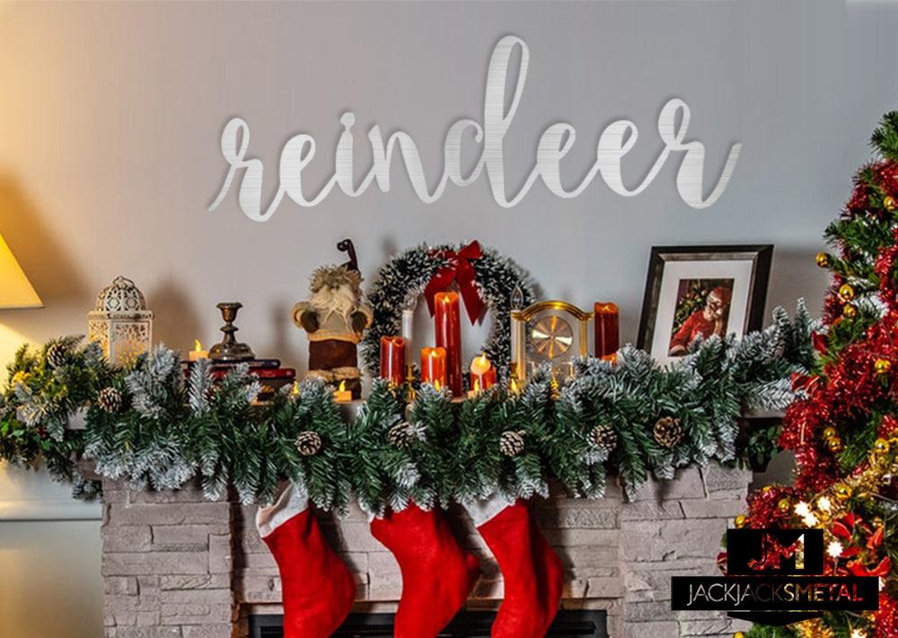 Reindeer Word Wall Art Sign - JackJacks Metal 