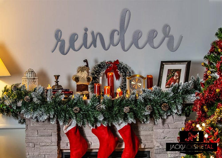 Reindeer Word Wall Art Sign - JackJacks Metal 