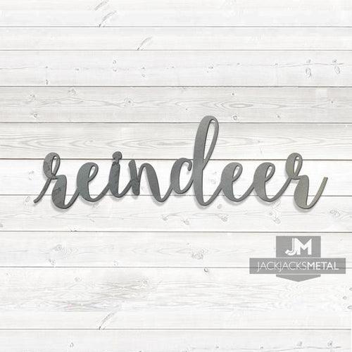 Reindeer Word Wall Art Sign - JackJacks Metal 