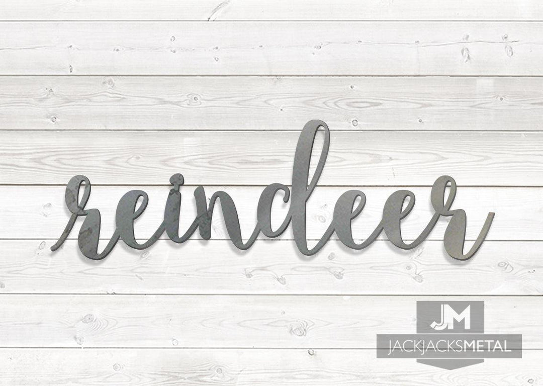 Reindeer Word Wall Art Sign - JackJacks Metal 