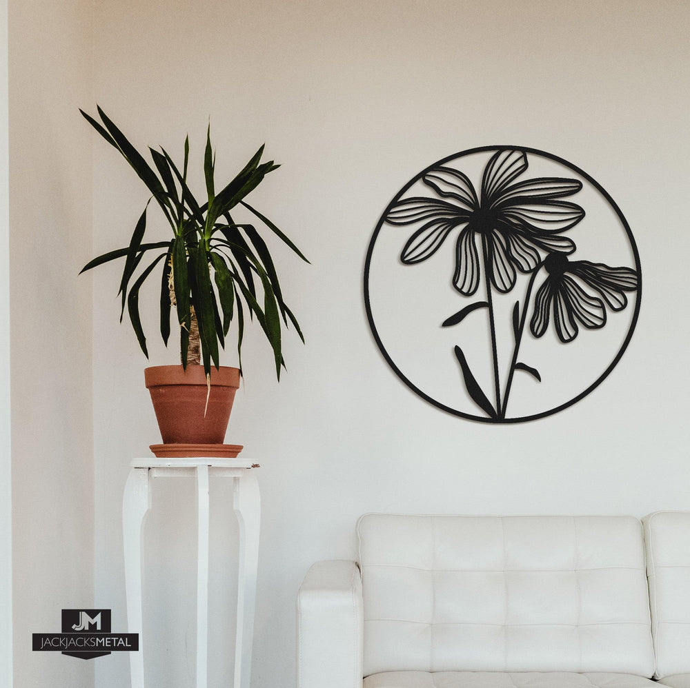 Round Botanical Metal Wall Art - JackJacks Metal 