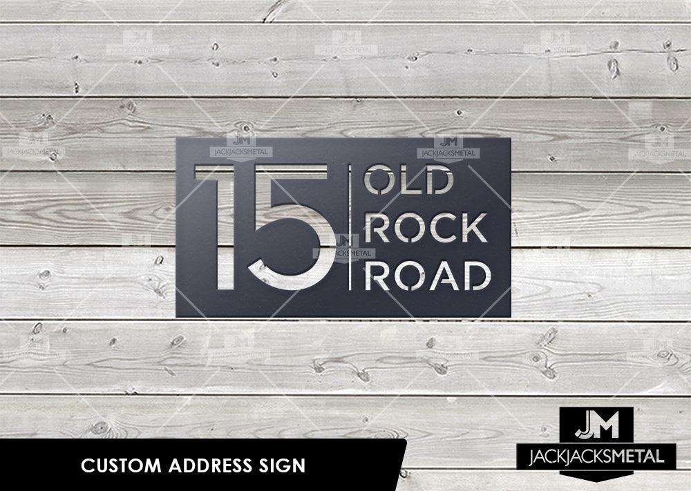 Street Address Sign Custom Metal Address Sign House Numbers with Welded Legs - JackJacks Metal 
