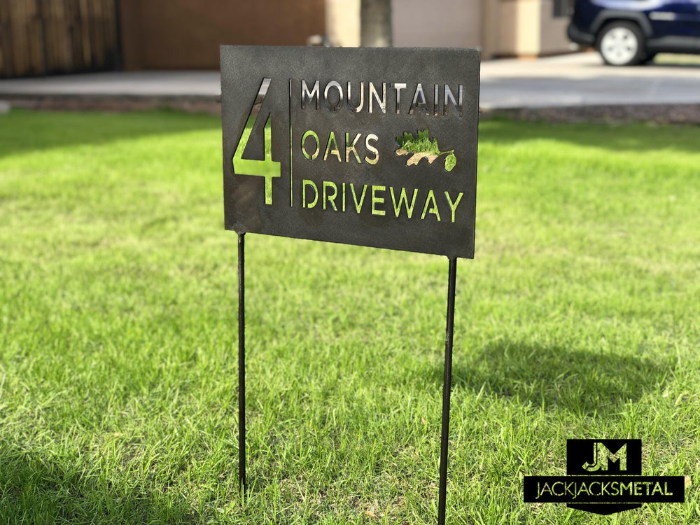 Street Address Sign Custom Metal Address Sign House Numbers with Welded Legs - JackJacks Metal 