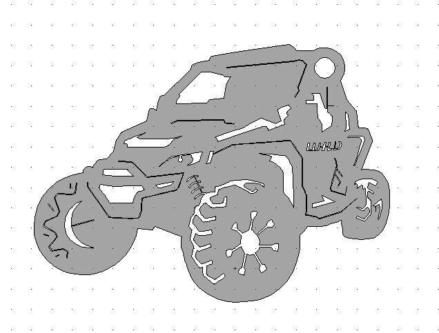 SXS Keychain Off Road Vehicle side-by-size v2 - JackJacks Metal 