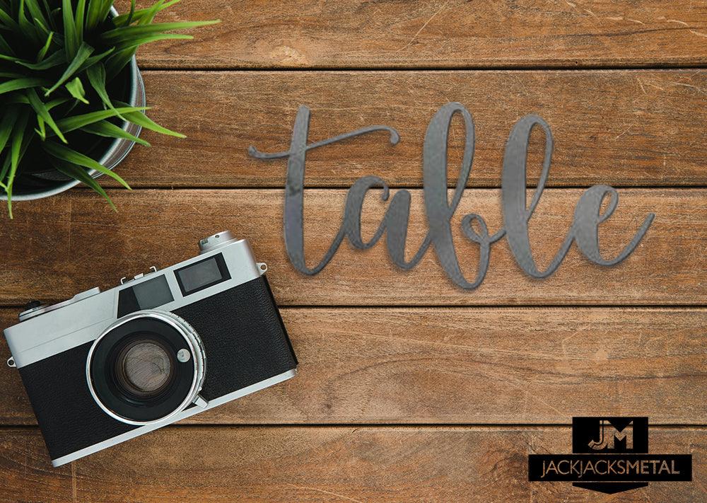 Table Word Wall Art Sign - JackJacks Metal 