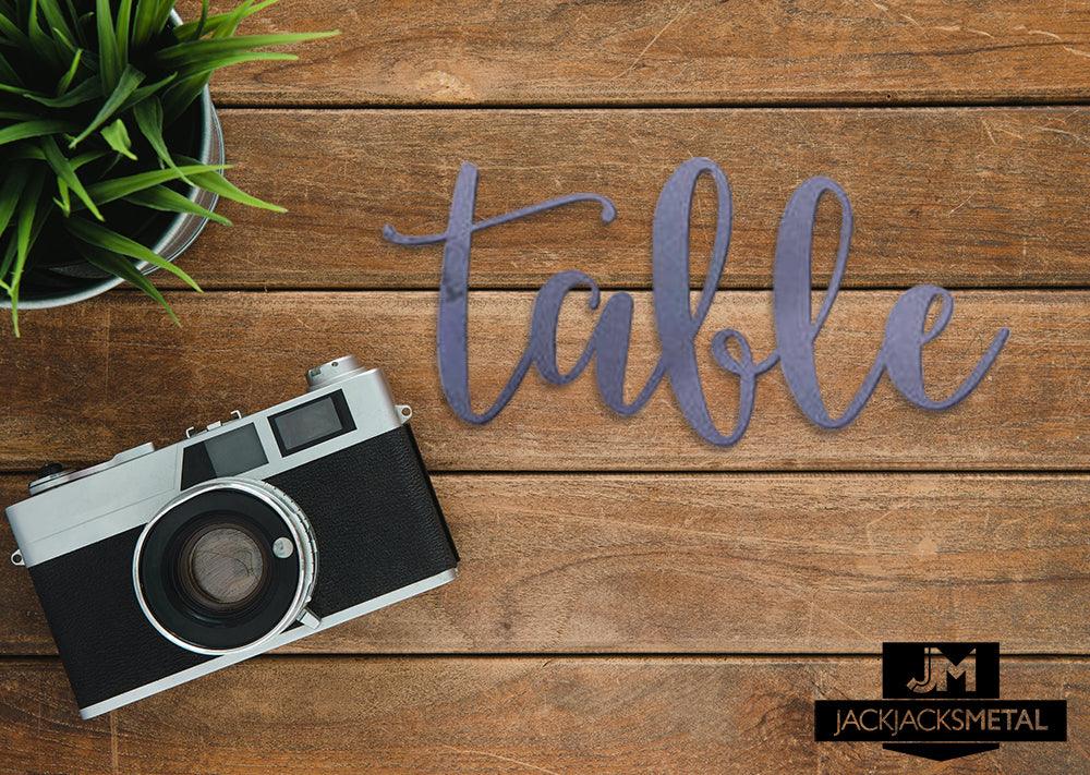 Table Word Wall Art Sign - JackJacks Metal 