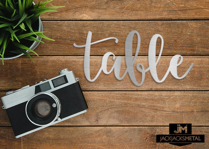 Table Word Wall Art Sign - JackJacks Metal 