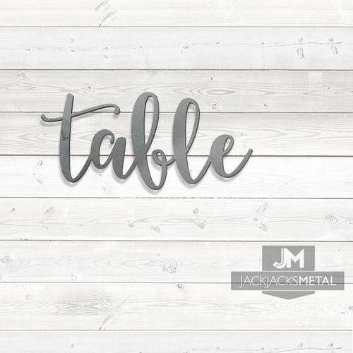 Table Word Wall Art Sign - JackJacks Metal 