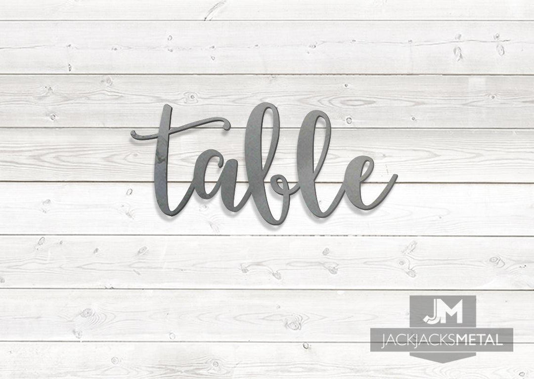 Table Word Wall Art Sign - JackJacks Metal 