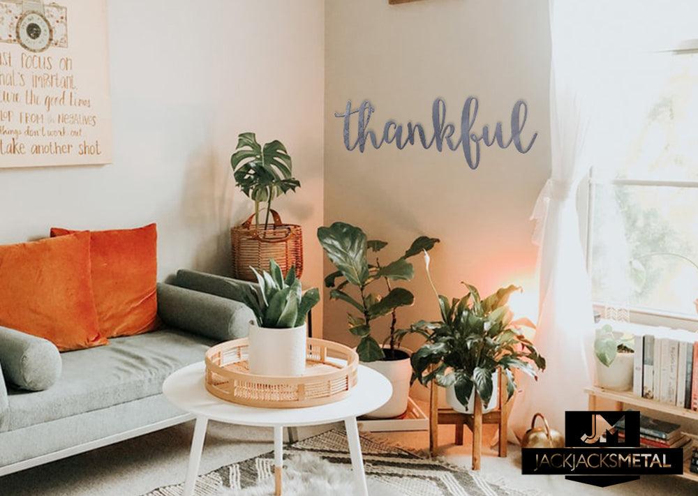 Thankful Word Wall Art Sign - JackJacks Metal 