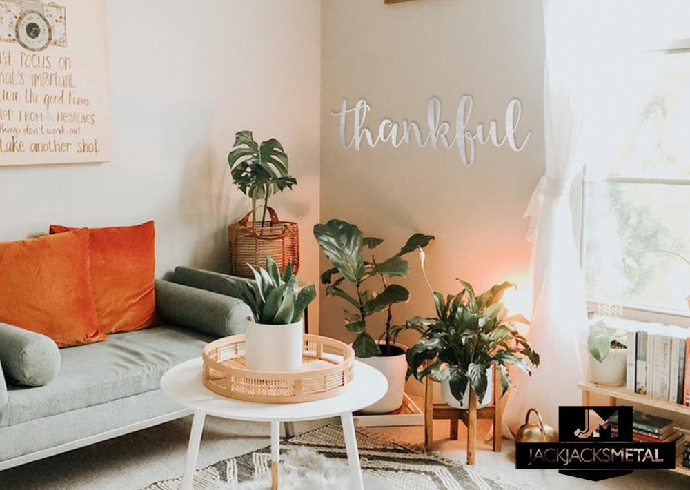 Thankful Word Wall Art Sign - JackJacks Metal 