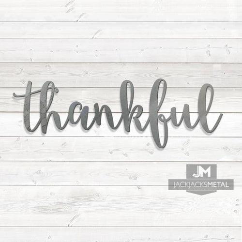Thankful Word Wall Art Sign - JackJacks Metal 