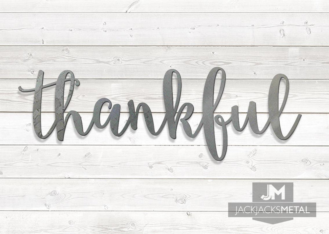 Thankful Word Wall Art Sign - JackJacks Metal 