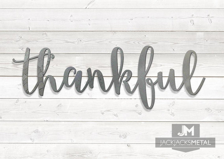 Thankful Word Wall Art Sign - JackJacks Metal 