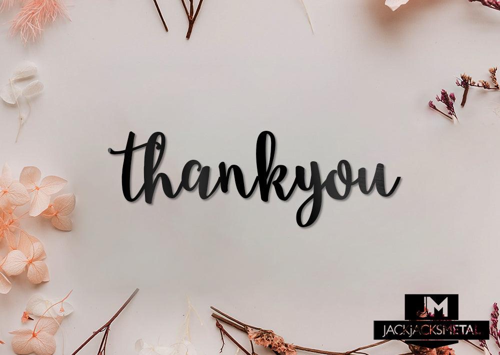 Thankyou Word Wall Art Sign - JackJacks Metal 