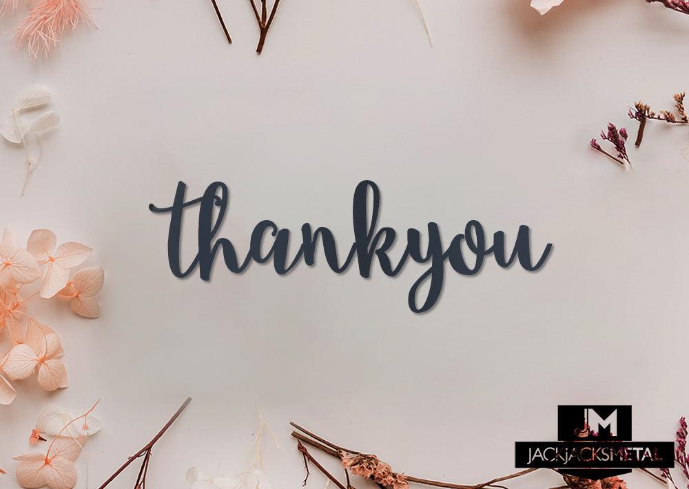 Thankyou Word Wall Art Sign - JackJacks Metal 