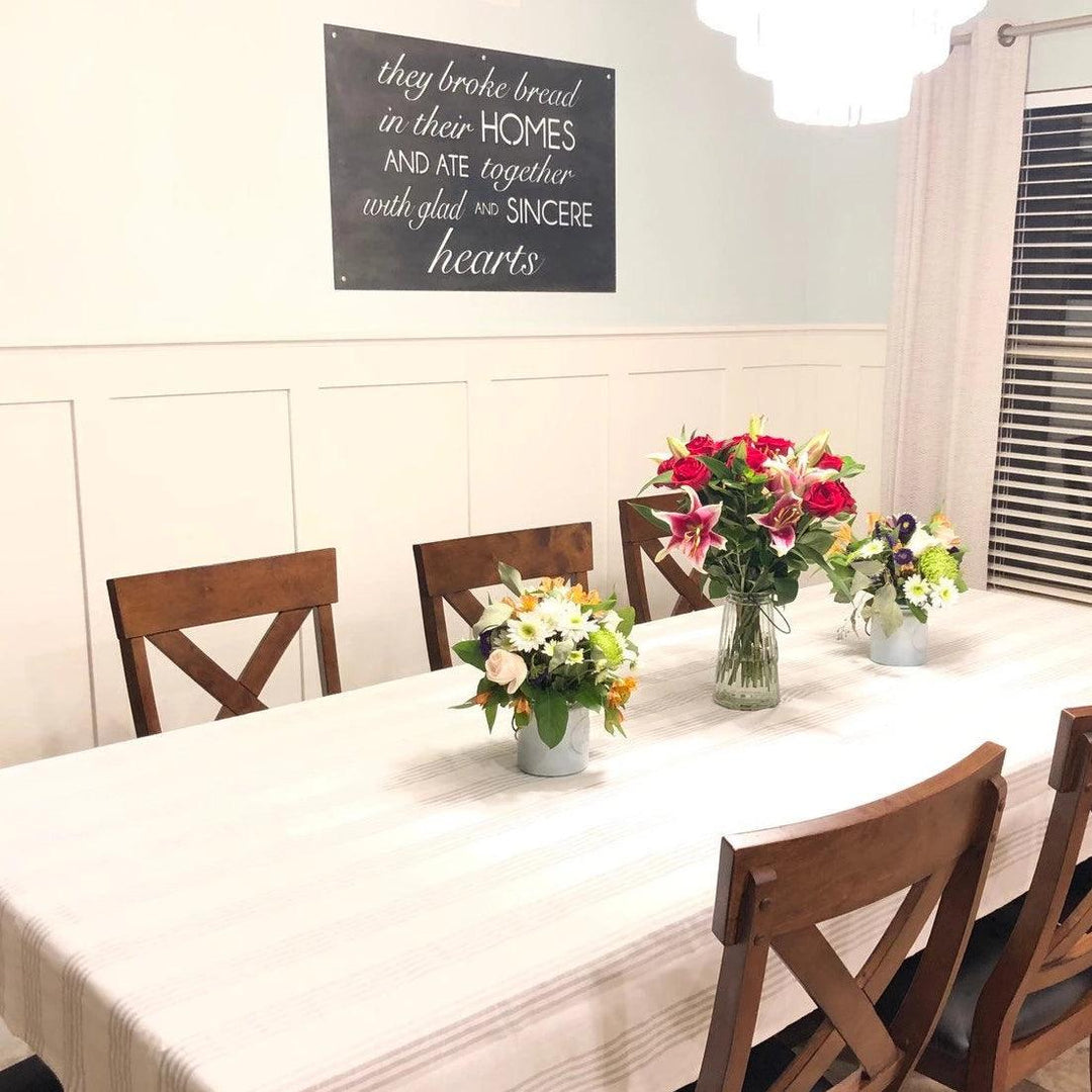 They broke bread in their homes Wall Art Sign,Rustic sign, metal sign, dining room wall decor