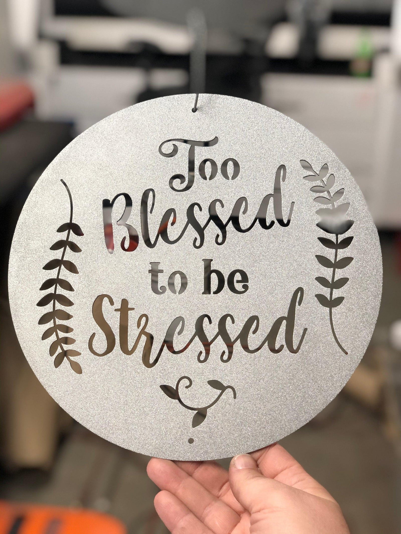 Too Blessed to be Stressed Metal Wall Art - JackJacks Metal 