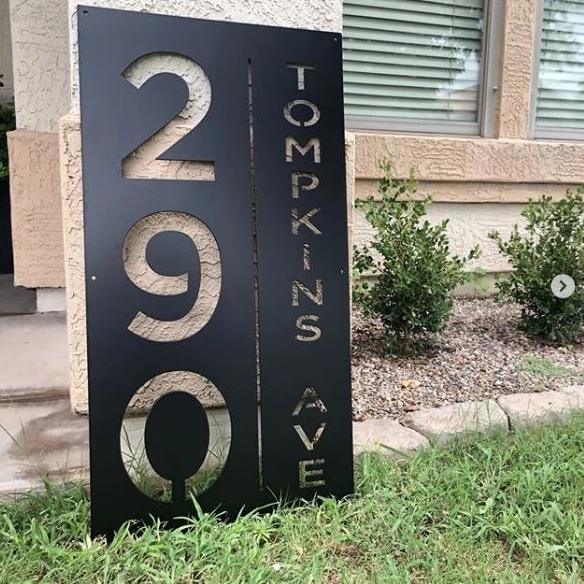 Vertical Address Plaques- Custom Metal Address Signage- Contemporary Home Address Signs - JackJacks Metal 
