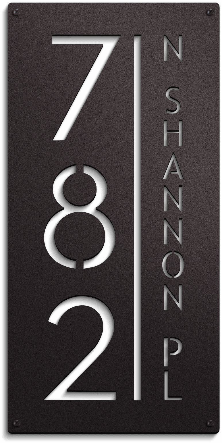 Vertical Address Plaques- Custom Metal Address Signage- Contemporary Home Address Signs - JackJacks Metal 
