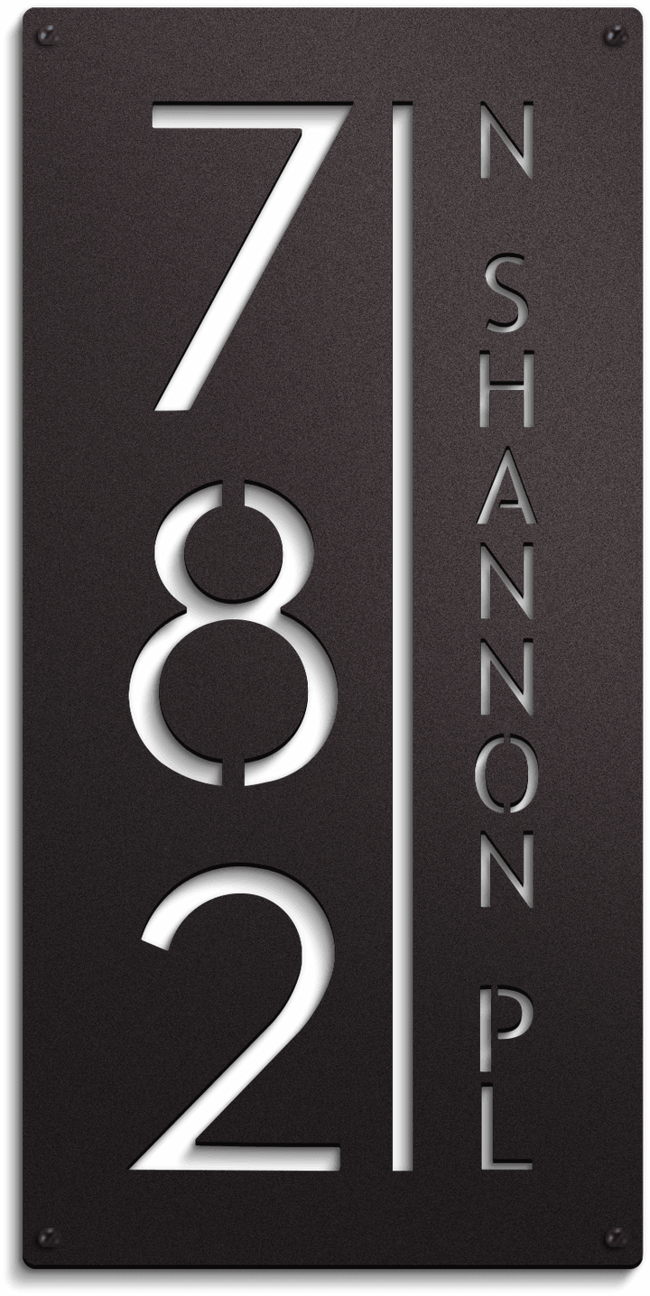 Vertical Address Plaques- Custom Metal Address Signage- Contemporary Home Address Signs - JackJacks Metal 