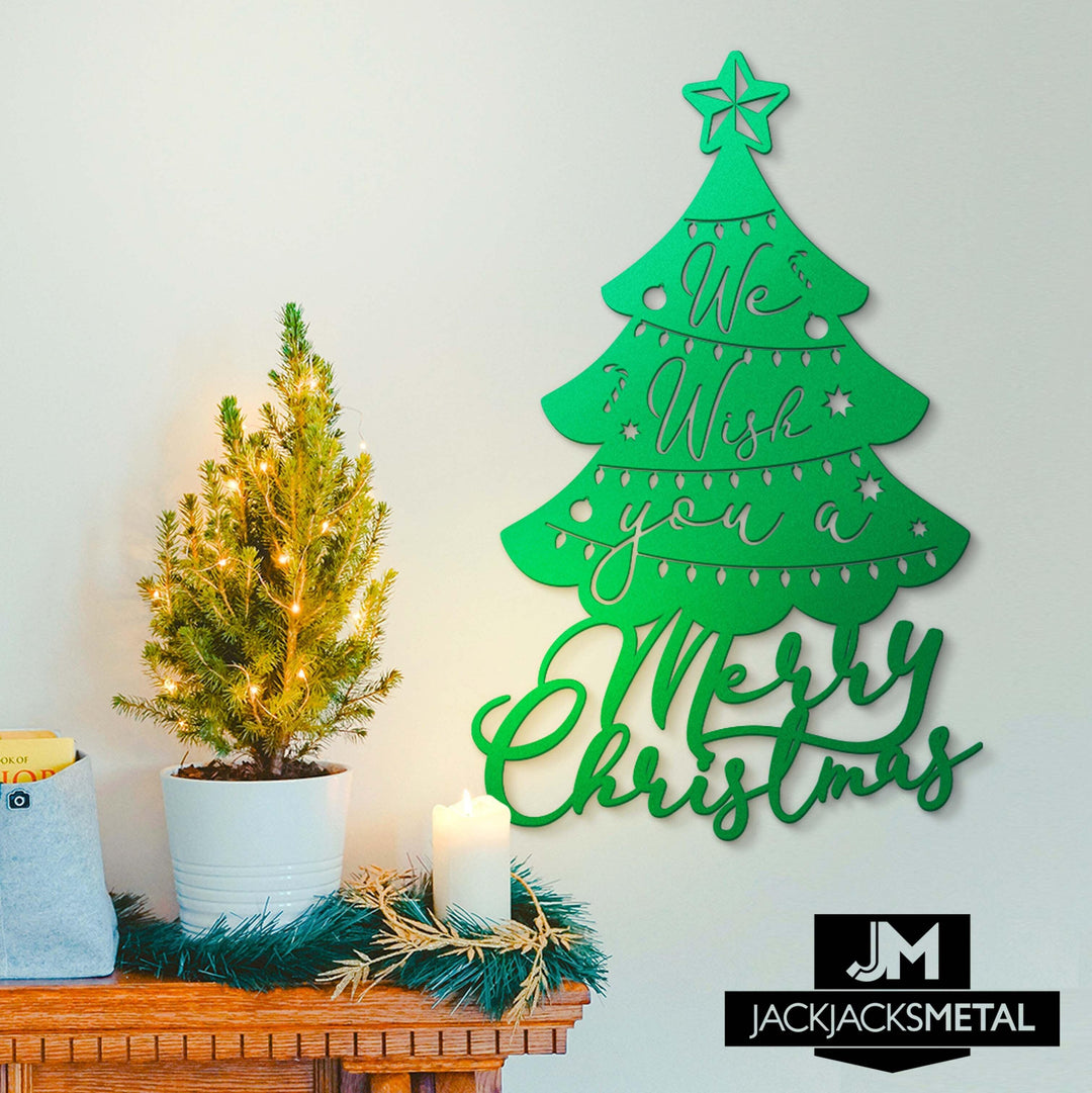 We Wish You A Merry Christmas Metal Sign - JackJacks Metal 