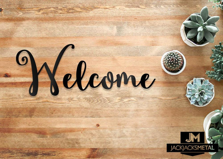 Welcome Word Wall Art Sign - JackJacks Metal 