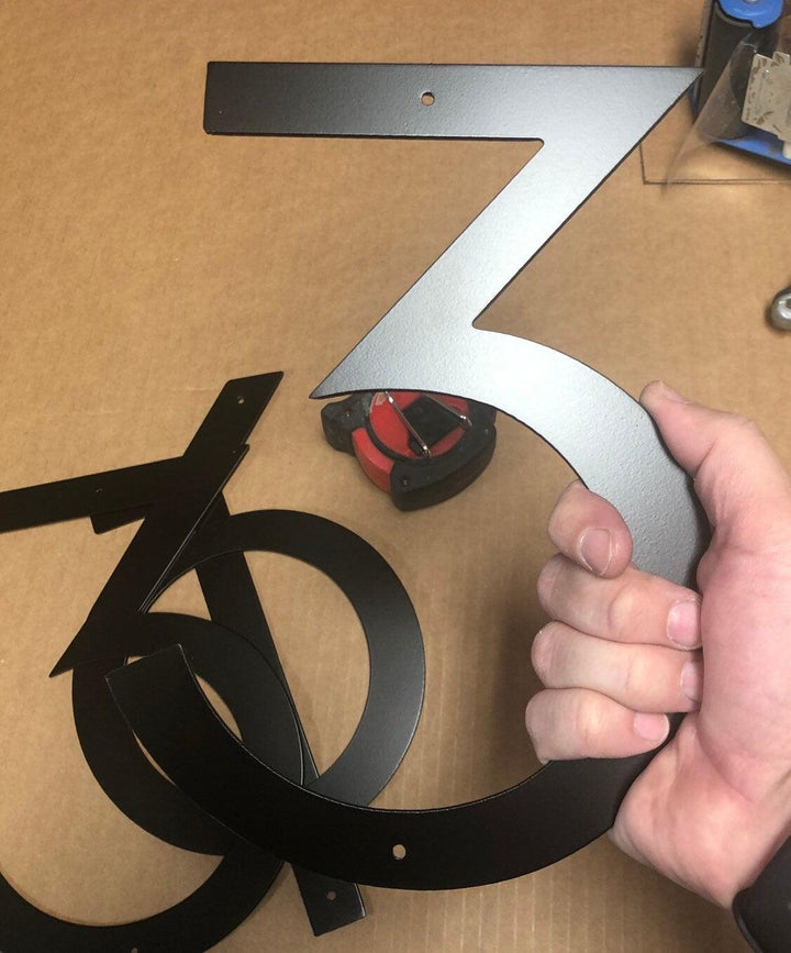10 inch Metal House Number - Modern Font House Number - Metal Address Number - Street Address Number - Plasma Cut from Mild Stee