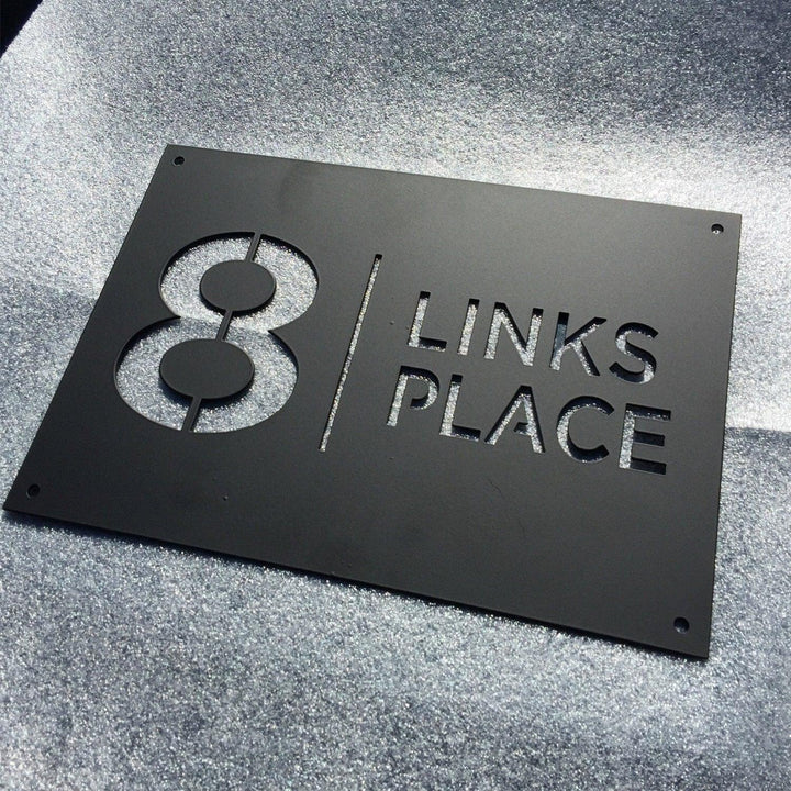 10" x 14" Custom Metal Address Sign House numbers and Street Address Sign - Plasma Cut from Mild Steel