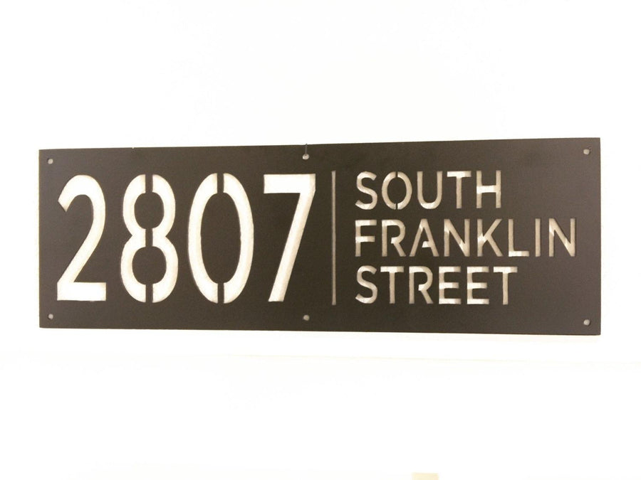 12in x 24in Custom Metal Address Sign House numbers and Street Address Sign - Plasma Cut from Mild Steel