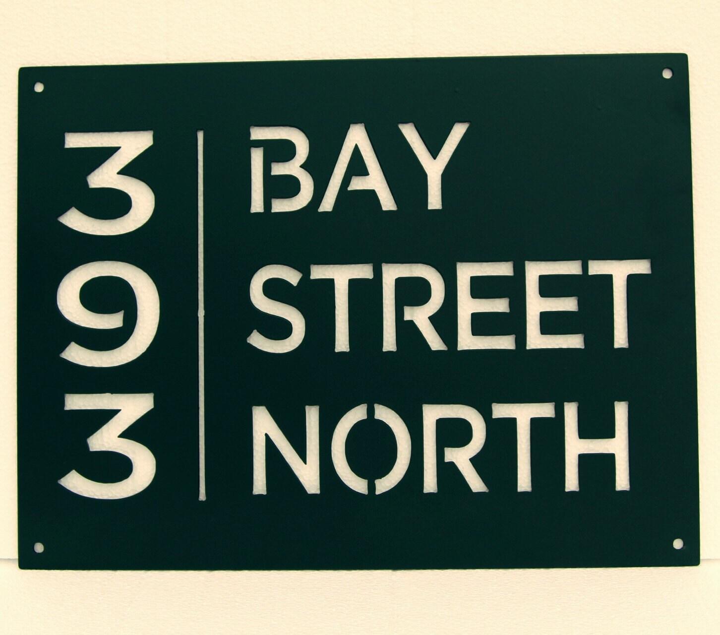 16" x 16" Square Custom Metal Address Sign House numbers and Street Address Sign - Plasma Cut from Mild Steel