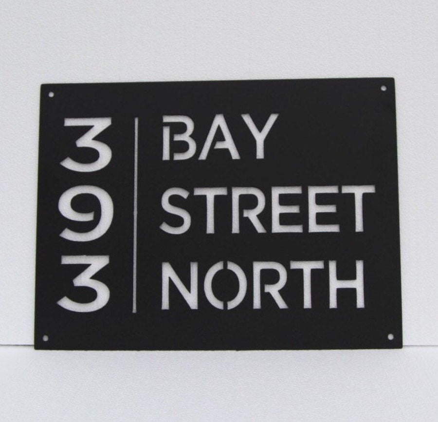16" x 20" Custom Metal Address Sign House numbers and Street Address Sign - Plasma Cut from Mild Steel