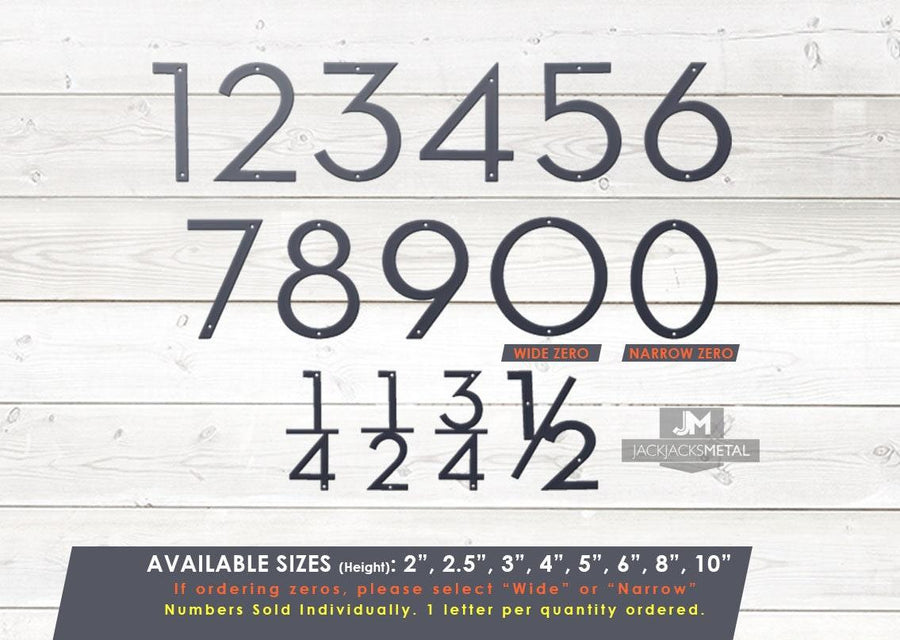 18" Metal House Number - Modern Font House Number - Metal Address Number - Street Address Number - Plasma Cut from Mild Steel