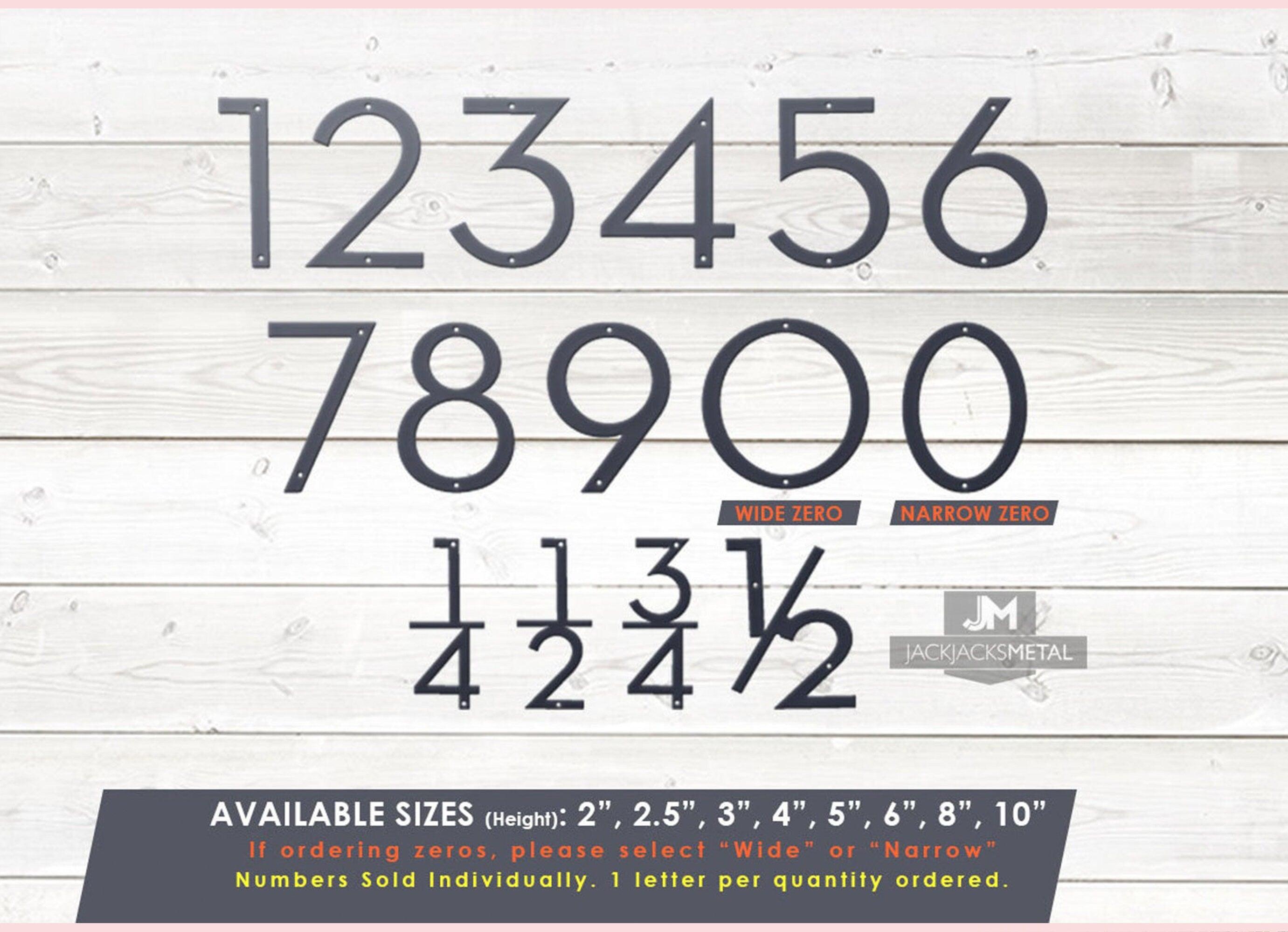 Steel Address Numbers 4 inch Metal Address Numbers - Metal House Numbers - Street Address Nu ...