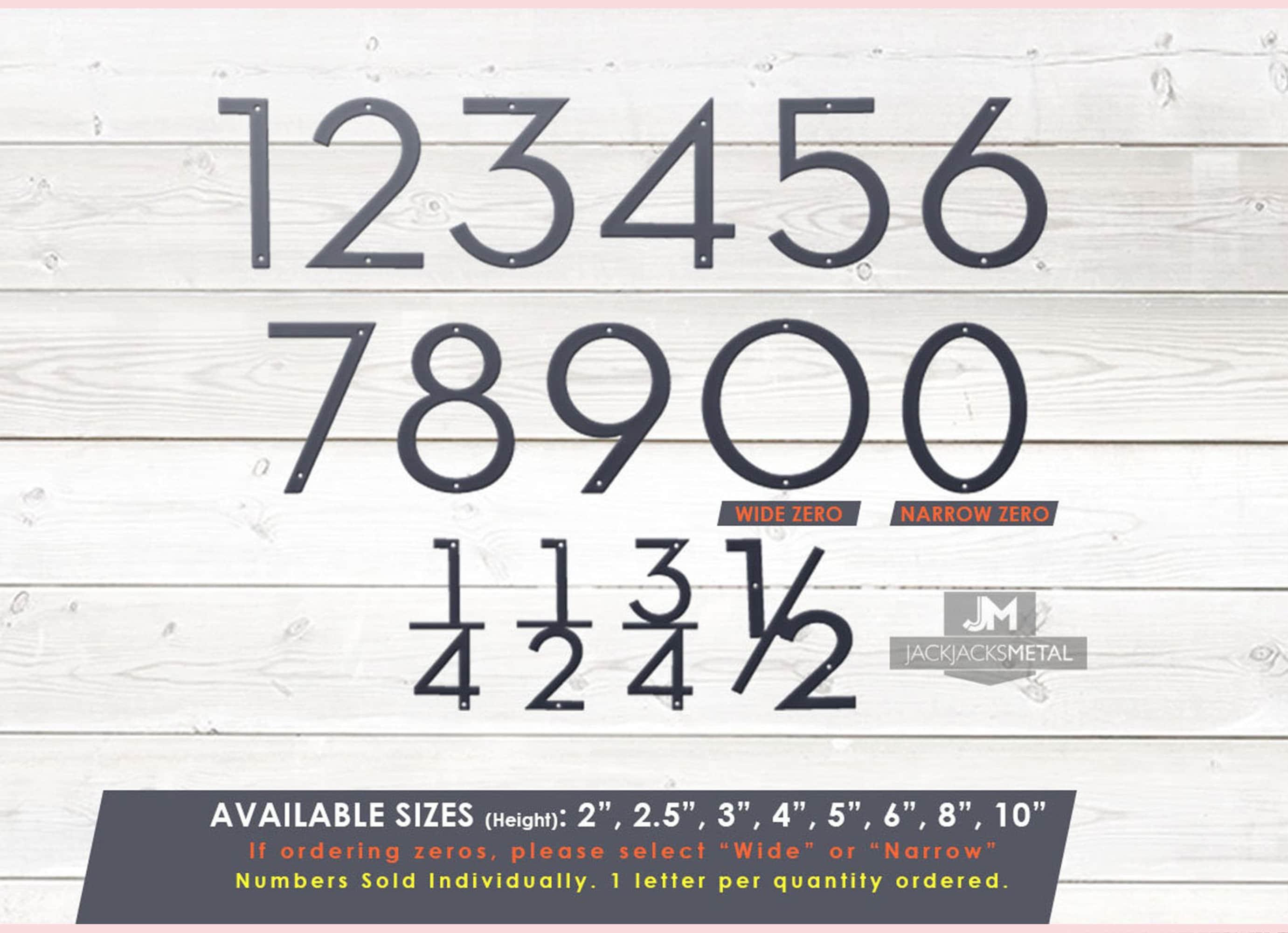 5 inch Custom Metal Address Numbers - Metal House Numbers - Street Add ...