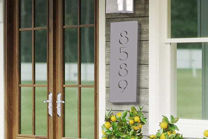 5" wide Custom Metal Address Sign House numbers and Street Address Sign - Laser Cut from Mild Steel